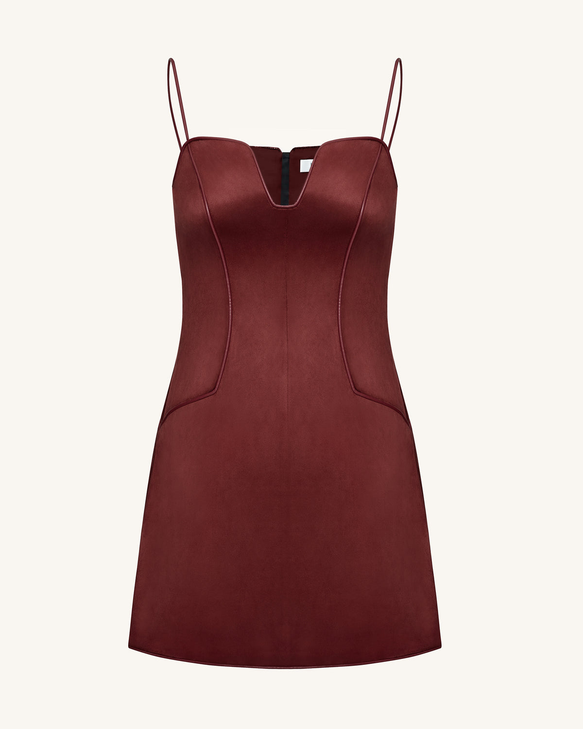 Eva Spaghetti Strap Sueded Dress - Burgundy - view 4