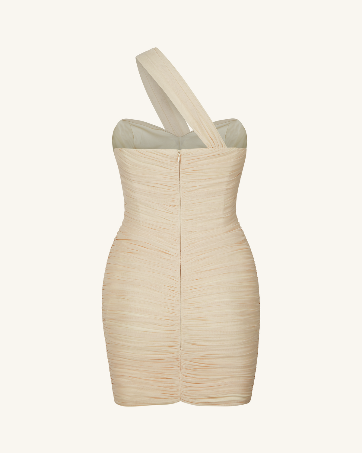 Josephine One-Shoulder Ruched Mini Dress - Nude - view 5