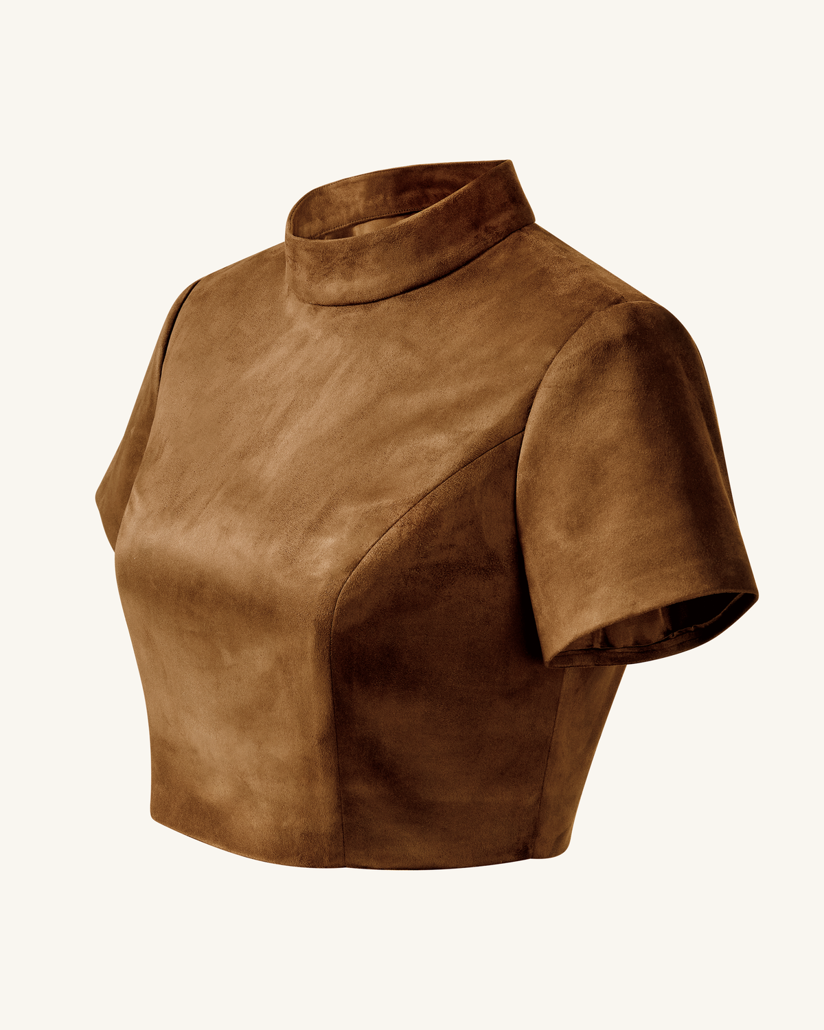 Grace Faux Suede Crop Top and Mini Skirt Set - Camel - view 5