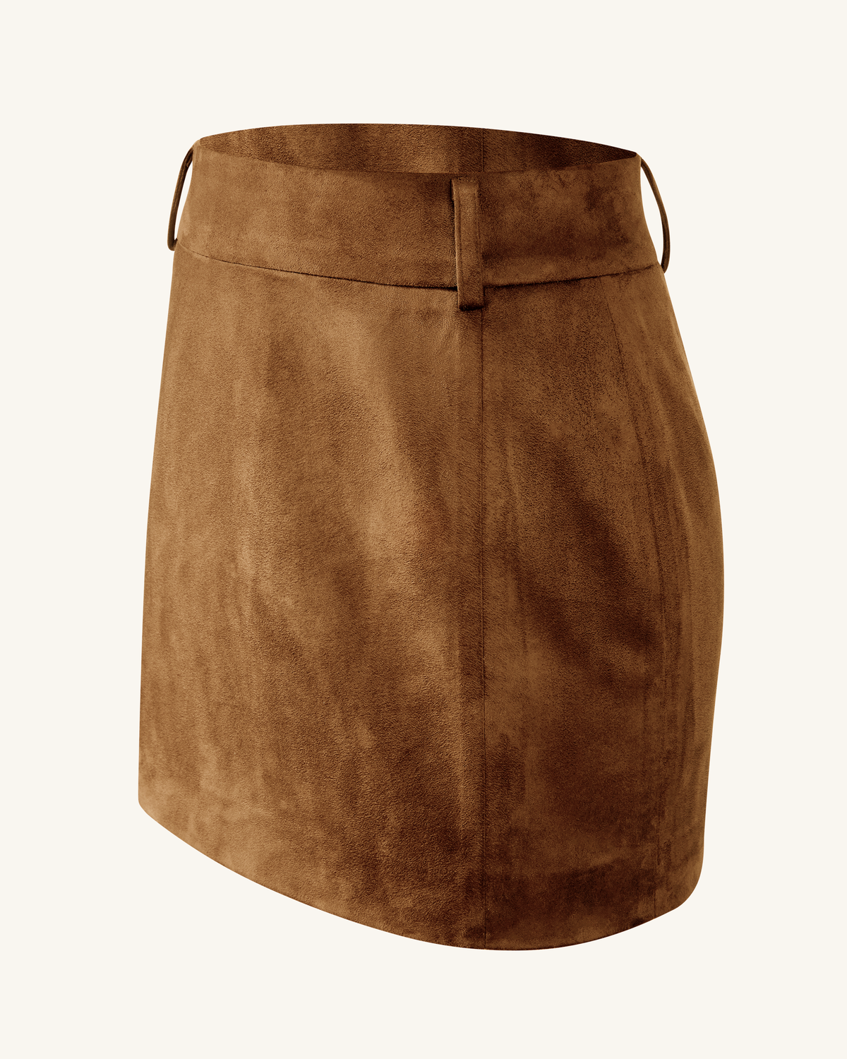 Grace Faux Suede Crop Top and Mini Skirt Set - Camel - view 7