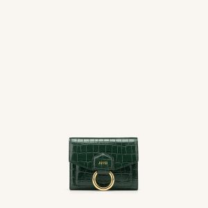 Stella Wallet - Dark Green Croc
