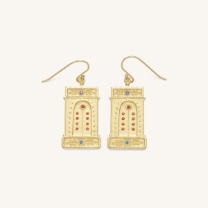 Roman Arch Earrings - 18ct Gold Plated & Multicolor Zircon - view 1