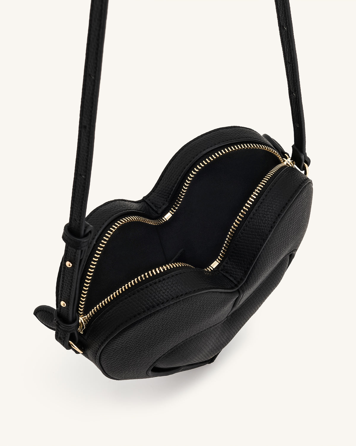Francisca Heart Shaped Crossbody Bag - Black - view 4