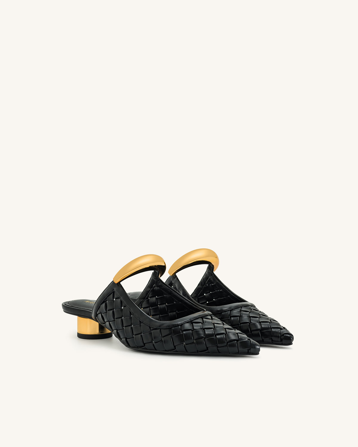 Helena Weave Pierced Mules - Black - view 3
