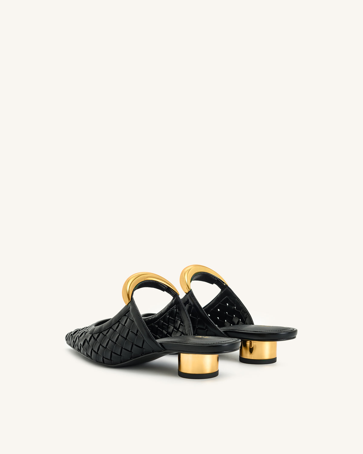 Helena Weave Pierced Mules - Black - view 5