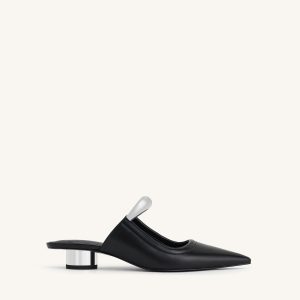 Helena Pierced Mules - Black - view 1