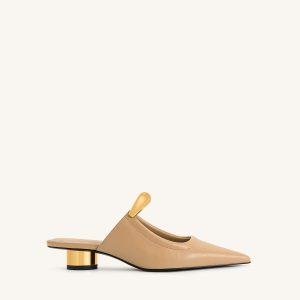 Helena Pierced Mules - Khaki - view 1