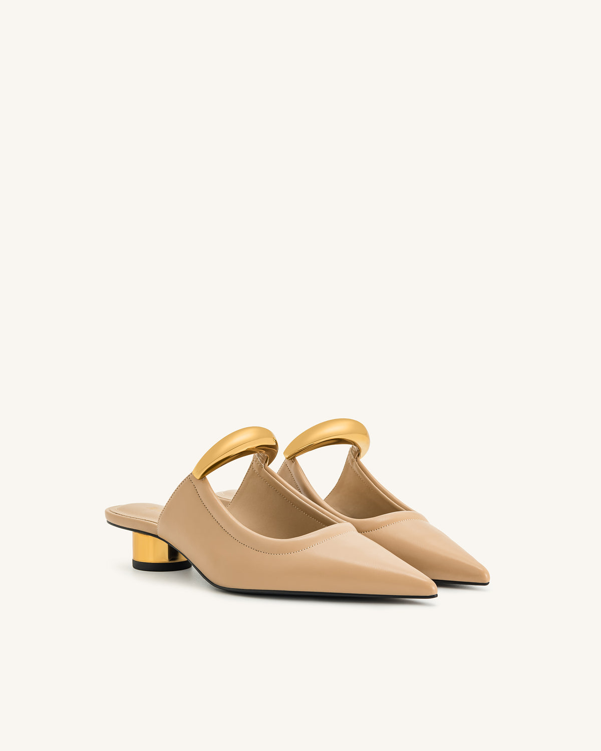 Helena Pierced Mules - Khaki - view 2