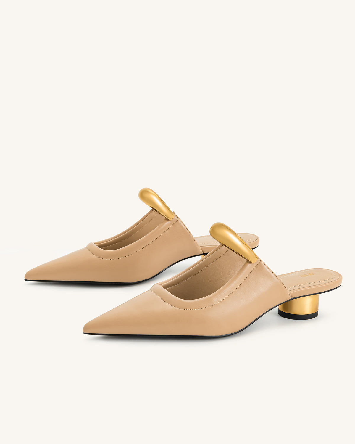 Helena Pierced Mules - Khaki - view 3