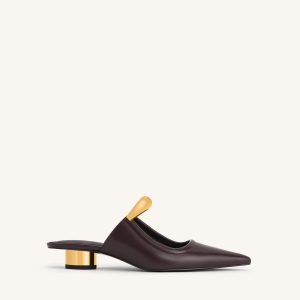 Helena Pierced Mules- Claret Red - view 1