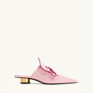 Helena Embroidery Decoration Pierced Mules - Pink - view 1