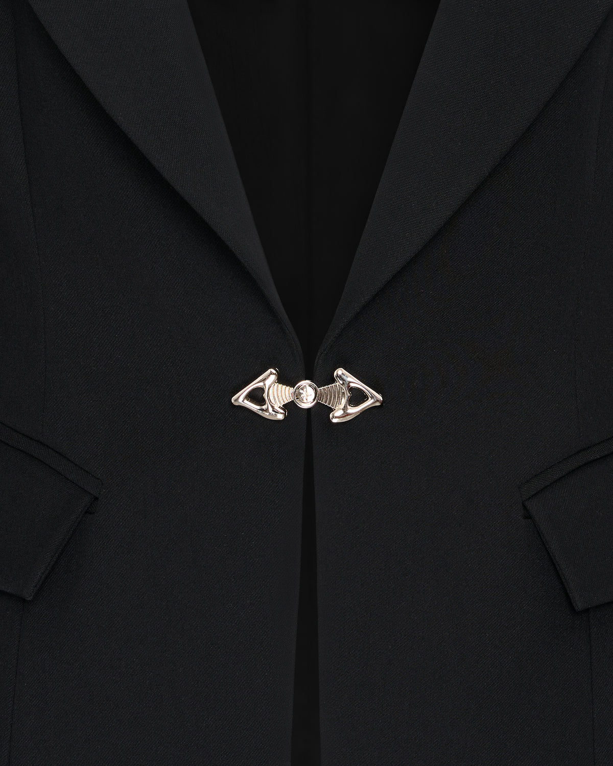 Layla Lock Buckle Deep-V Blazer - Black - view 7