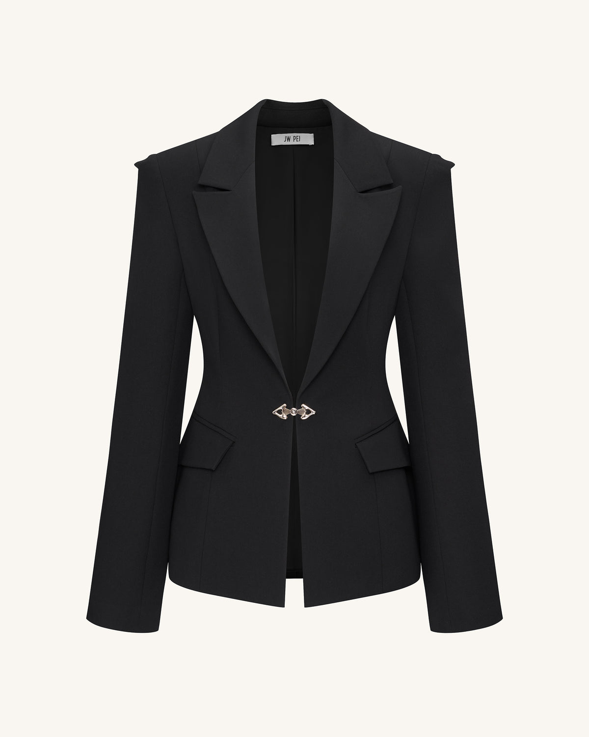 Layla Lock Buckle Deep-V Blazer - Black - view 4