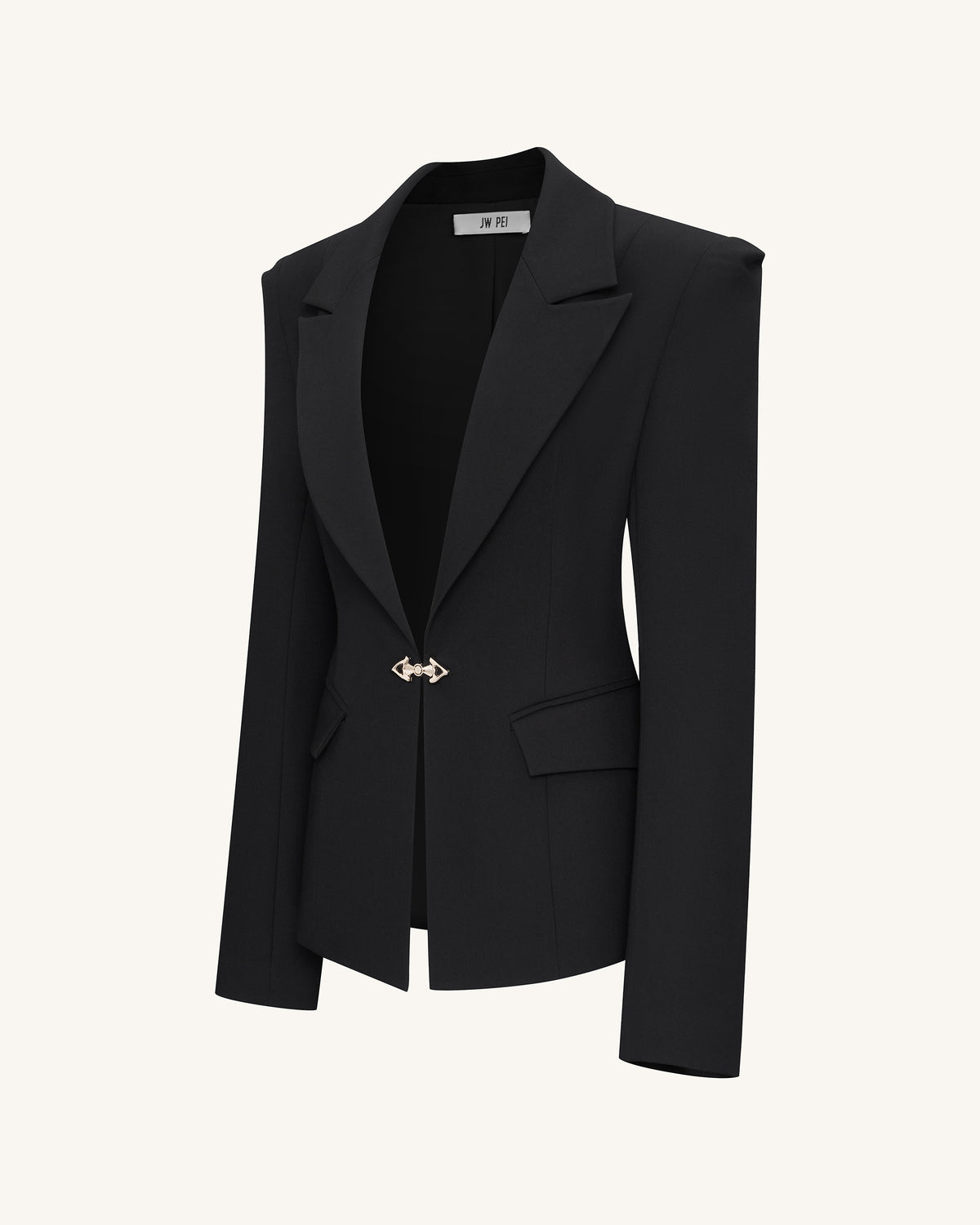 Layla Lock Buckle Deep-V Blazer - Black - view 5