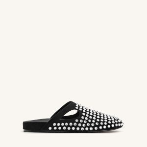 Athena Artificial Crystal Flat Mules - Black - view 1