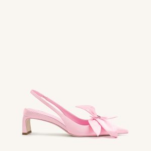 Queena Floral Appliques Slingback Pumps - Pink - view 1