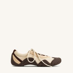 Caitlin Lace-up Ballerina Sneakers - Light Brown - view 1