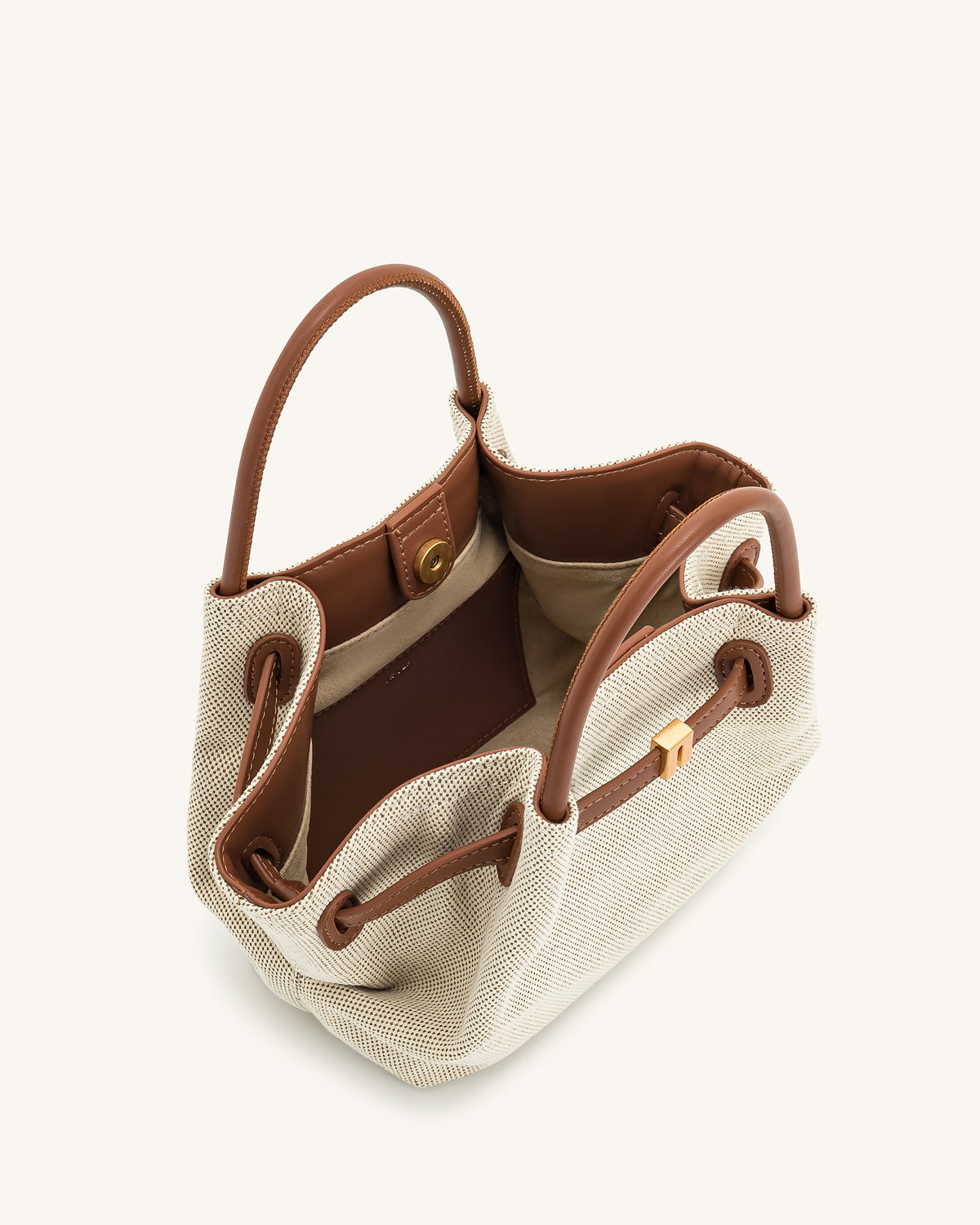 Hana Mini Tote Bag - Brown Canvas - view 6