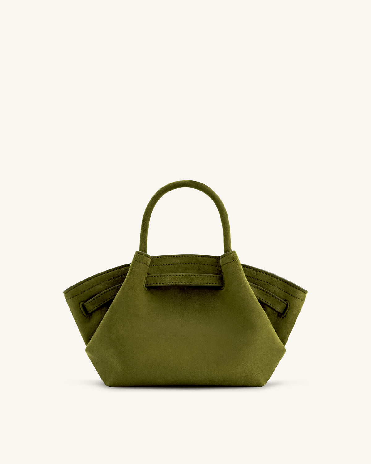 Hana Mini Faux Suede Tote Bag - Dark Olive - view 5