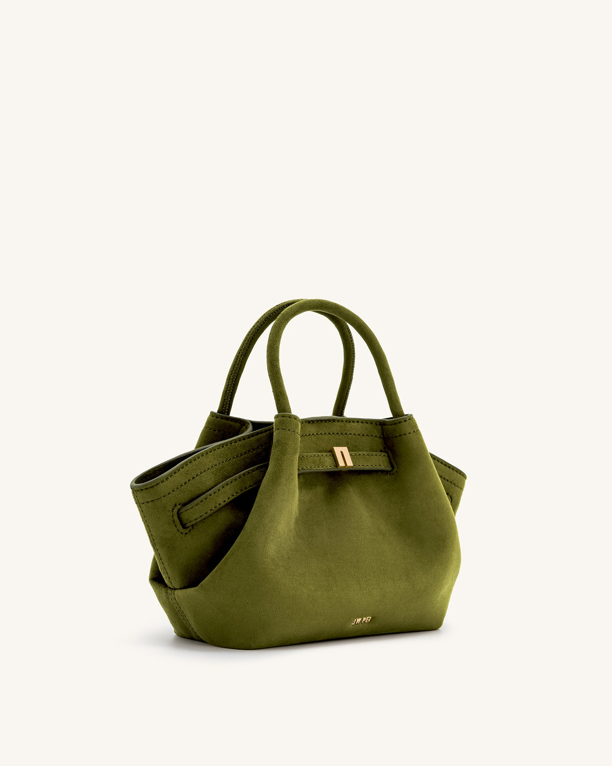 Hana Mini Faux Suede Tote Bag - Dark Olive - view 4