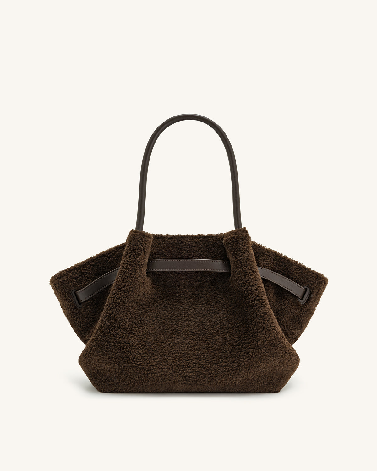 Hana Medium Faux Fur Tote Bag - Mocha Brown - view 5