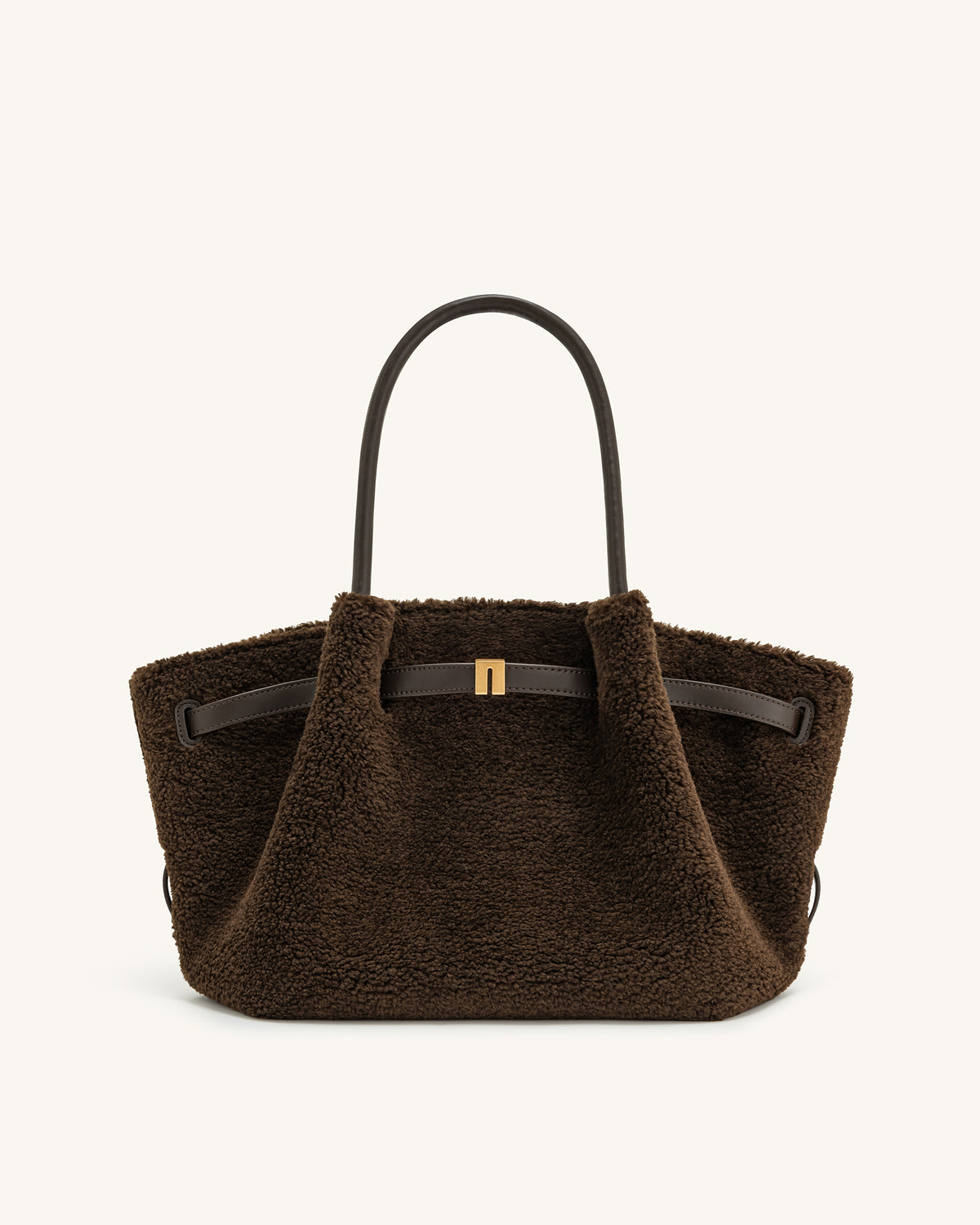 Hana Medium Faux Fur Tote Bag - Mocha Brown - view 3