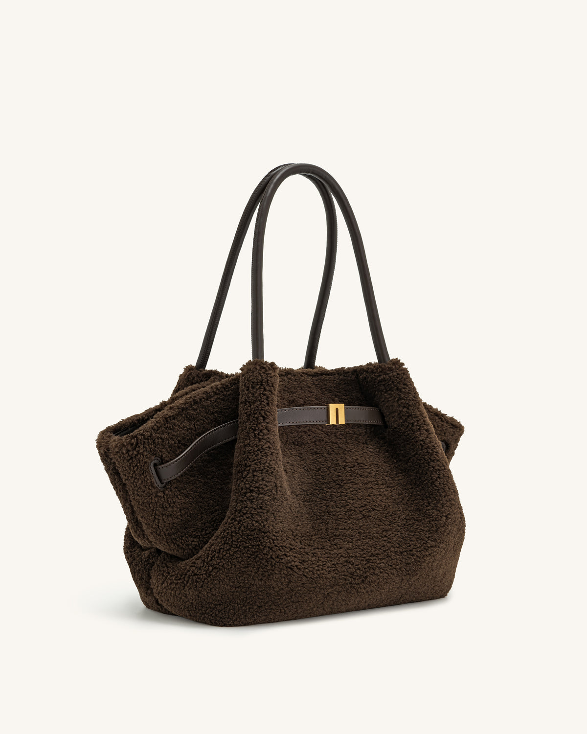 Hana Medium Faux Fur Tote Bag - Mocha Brown - view 4