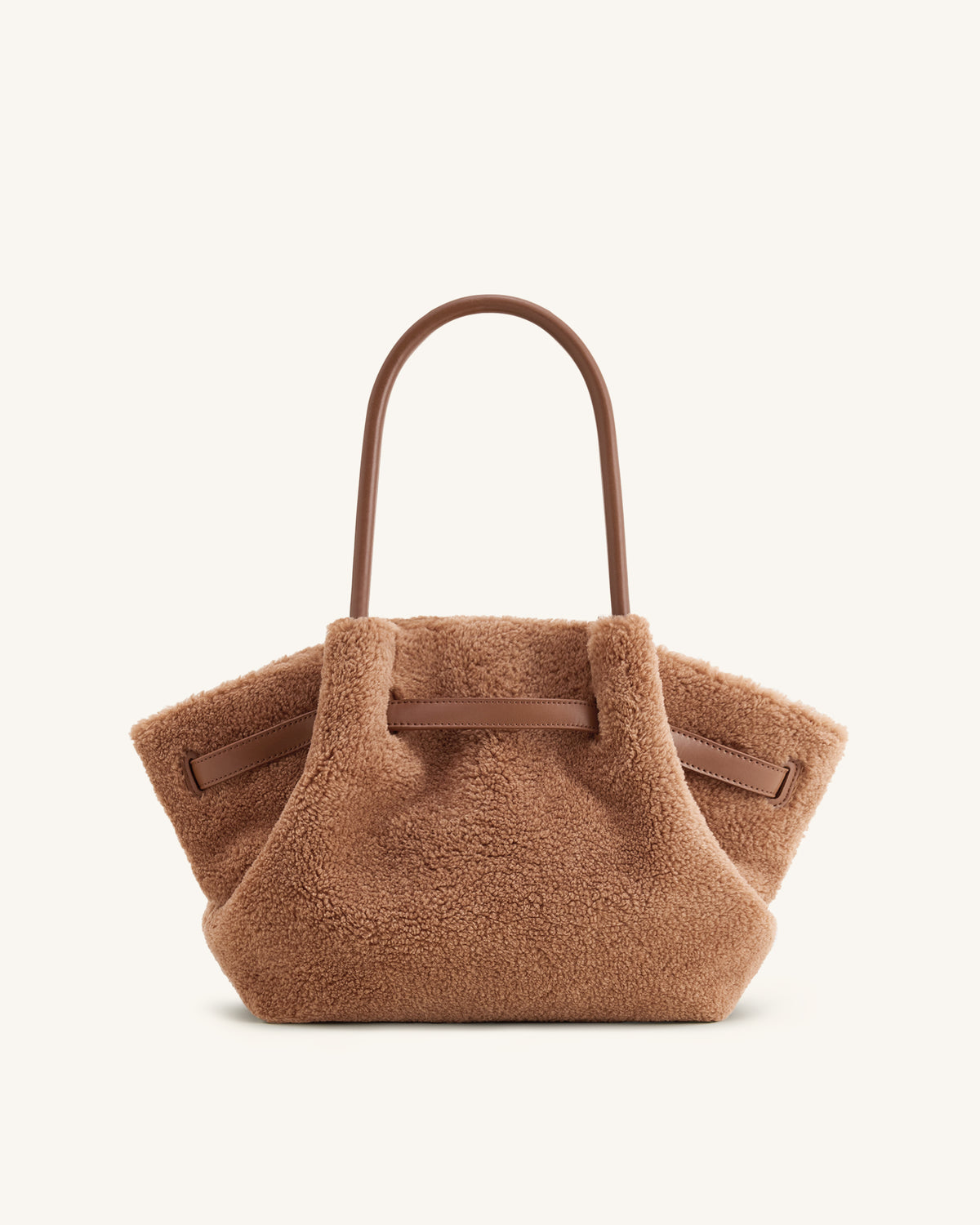 Hana Medium Faux Fur Tote Bag - Coffee Brown - view 4