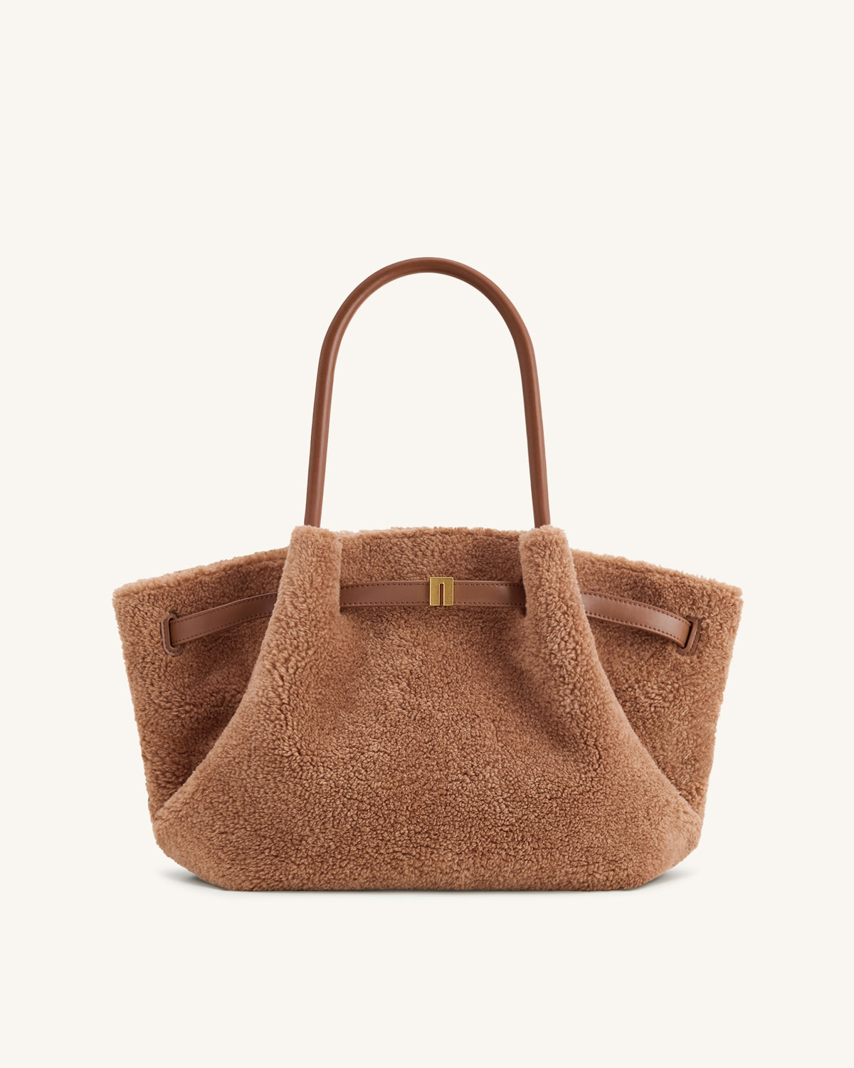 Hana Medium Faux Fur Tote Bag - Coffee Brown - view 2
