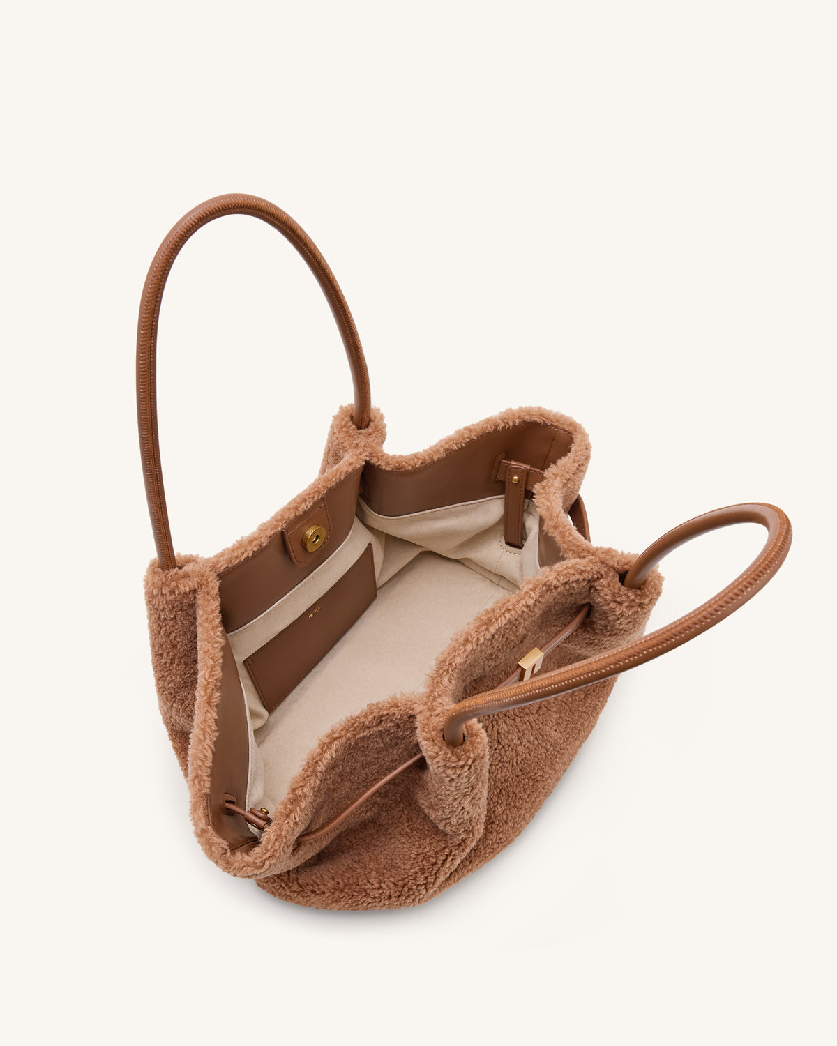 Hana Medium Faux Fur Tote Bag - Coffee Brown - view 5