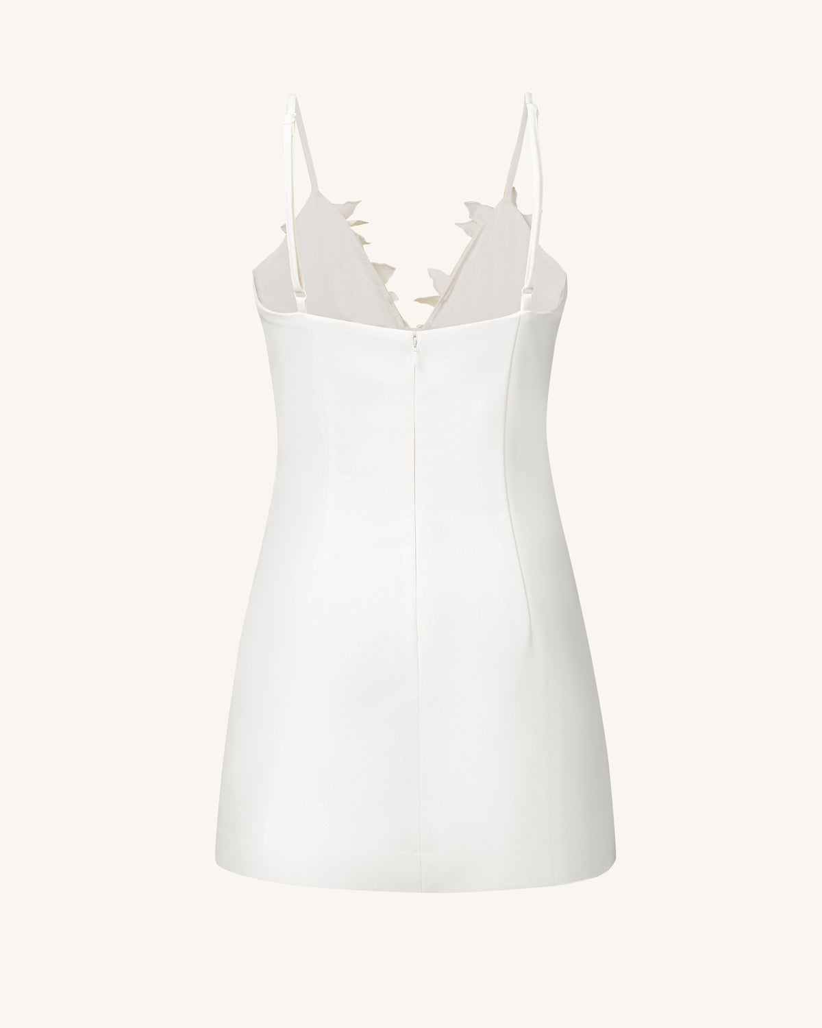 Yuliya White Floral Embellishment V-neckline Mini Dress - White - view 4