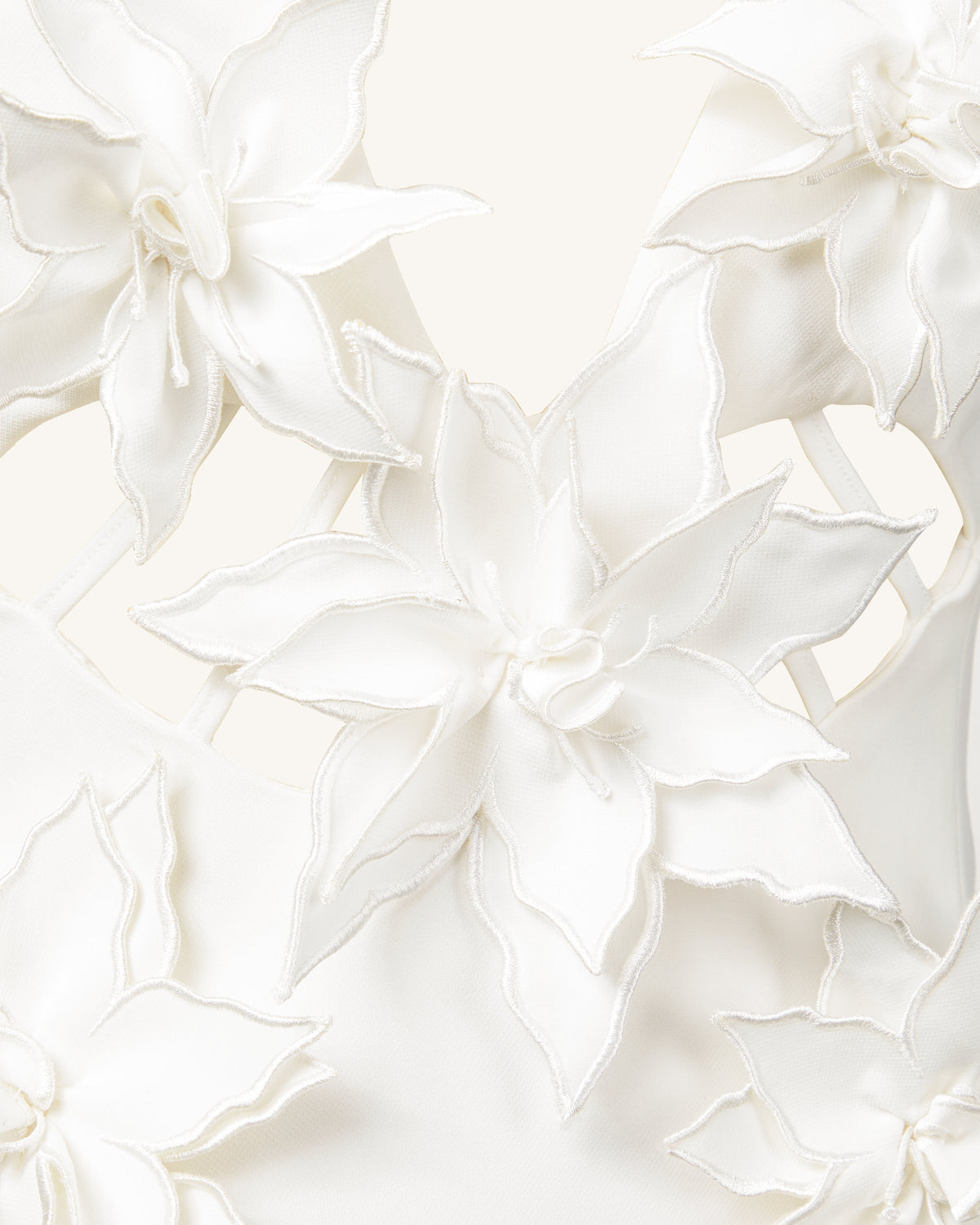 Yuliya White Floral Embellishment V-neckline Mini Dress - White - view 5