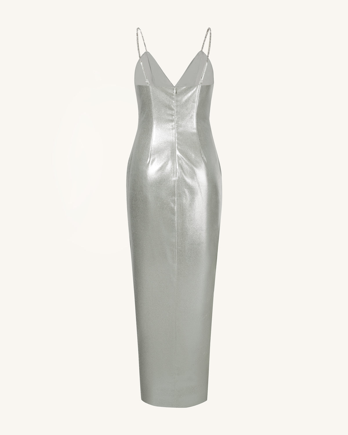 Ayliua Sweetheart-Neckline Rhinestones Embellished Silver Long Dress - Silver - view 4