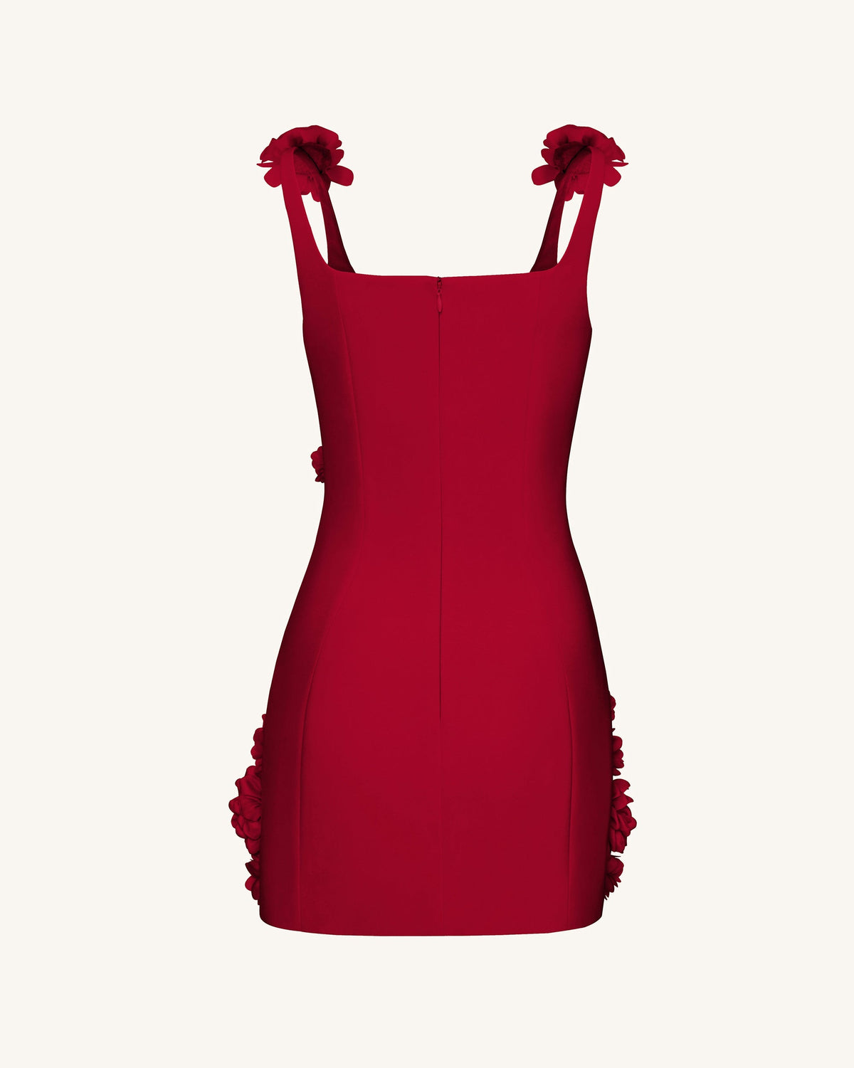 Elaina Rosette Applique Mini Dress - Red - view 6