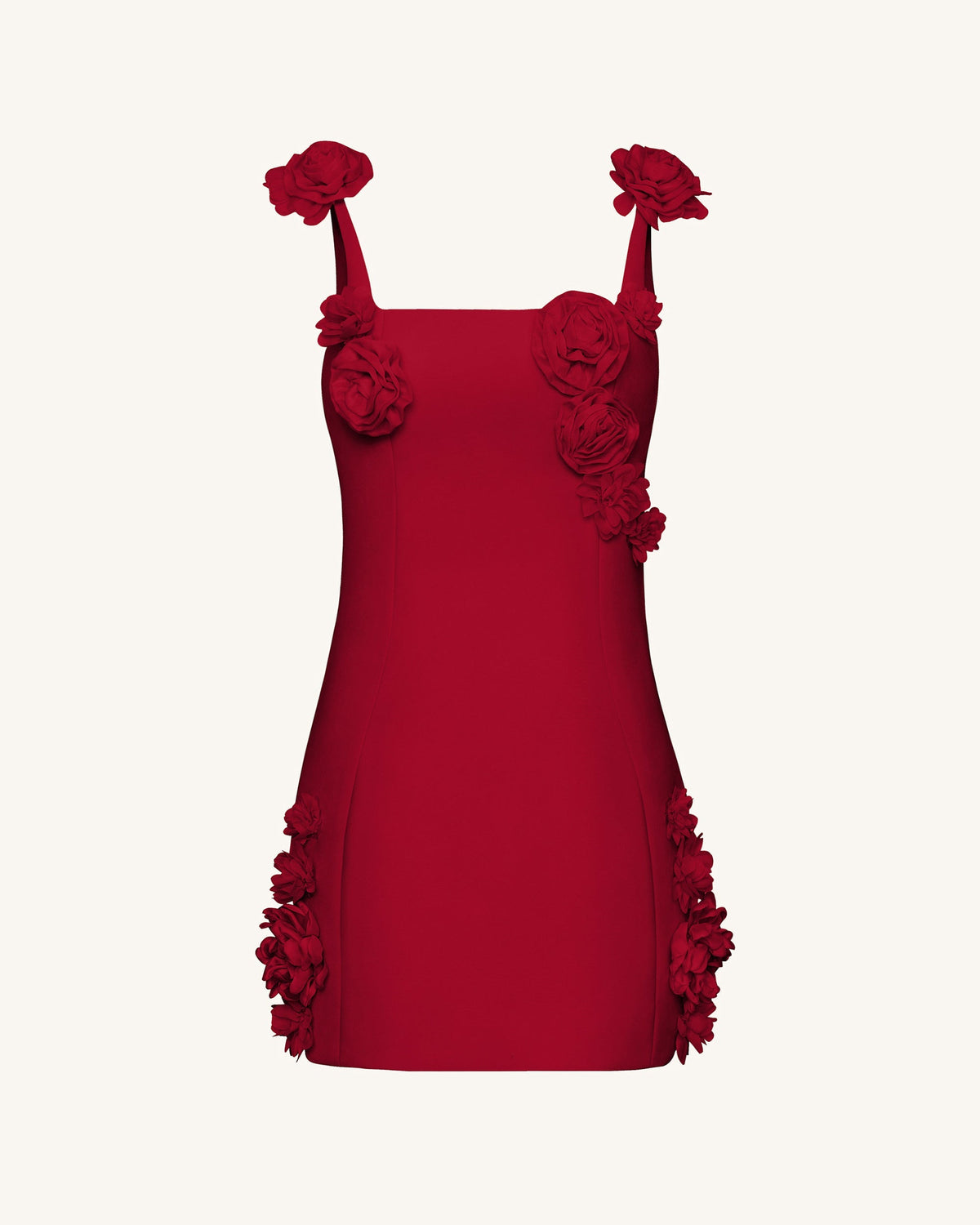 Elaina Rosette Applique Mini Dress - Red - view 4