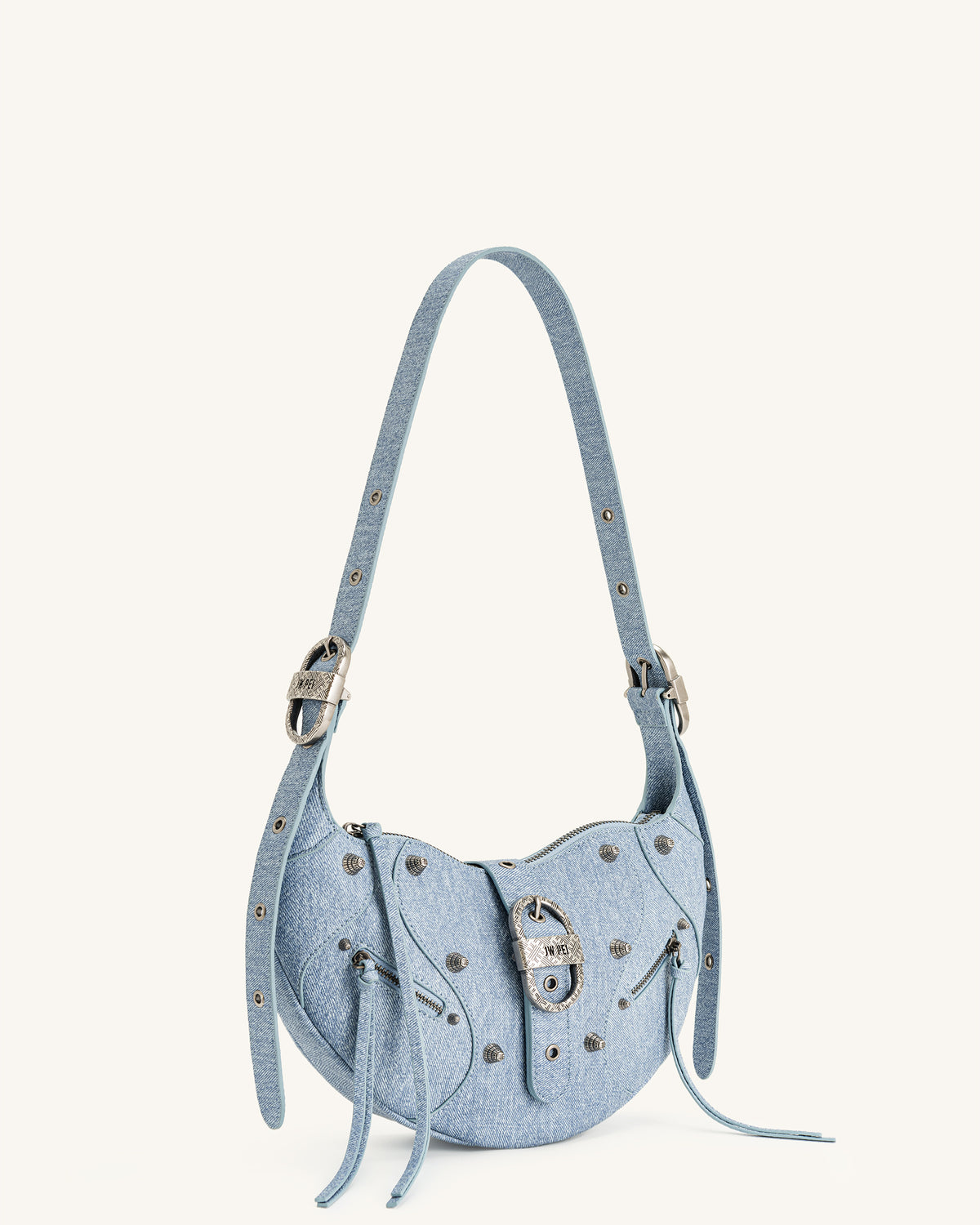 Tessa Denim Embossed Shoulder Bag - Blue - view 3