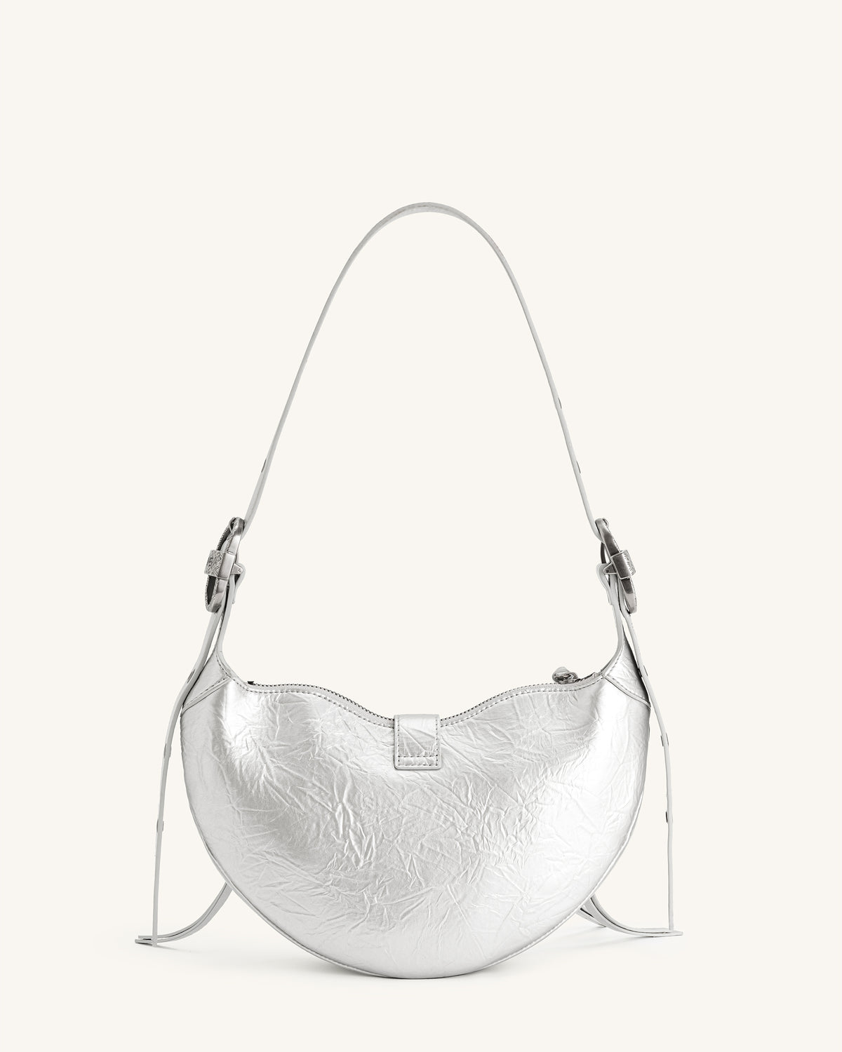 Tessa Metallic Pleating Shoulder Bag - Silver - view 4