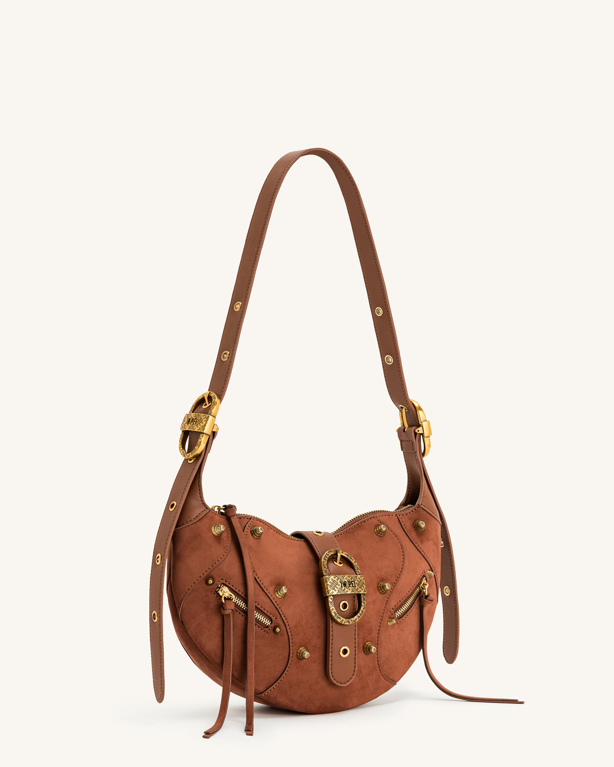 Tessa Suede Shoulder Bag - Dark Birch Brown - view 2