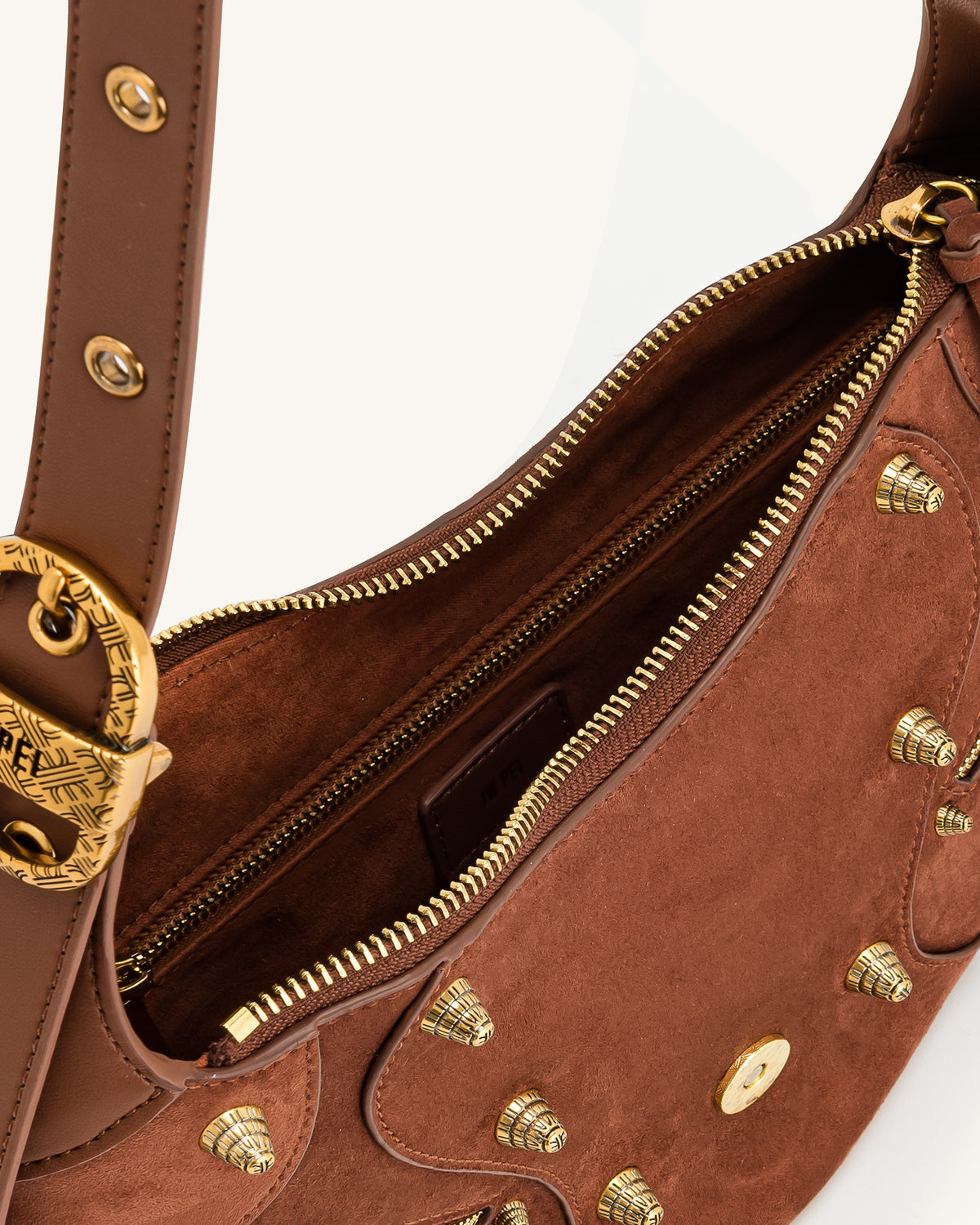 Tessa Suede Shoulder Bag - Dark Birch Brown - view 4
