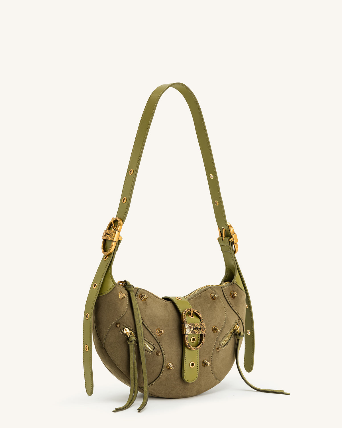 Tessa Suede Shoulder Bag - Dark Olive - view 3