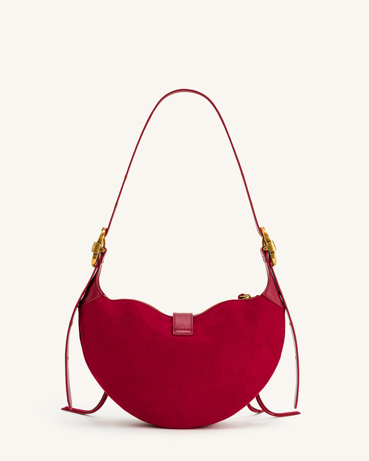 Tessa Suede Shoulder Bag - Deep Magenta - view 3