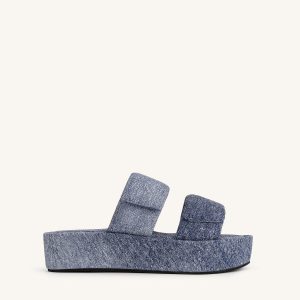 Lexi Denim Embossed Sandal - Blue - view 1