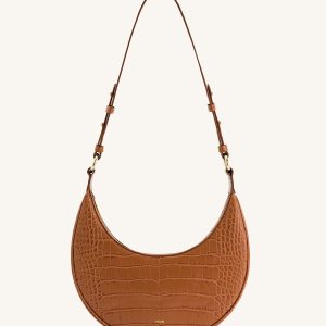 Carly Saddle Bag - Acorn Brown Croc - view 1
