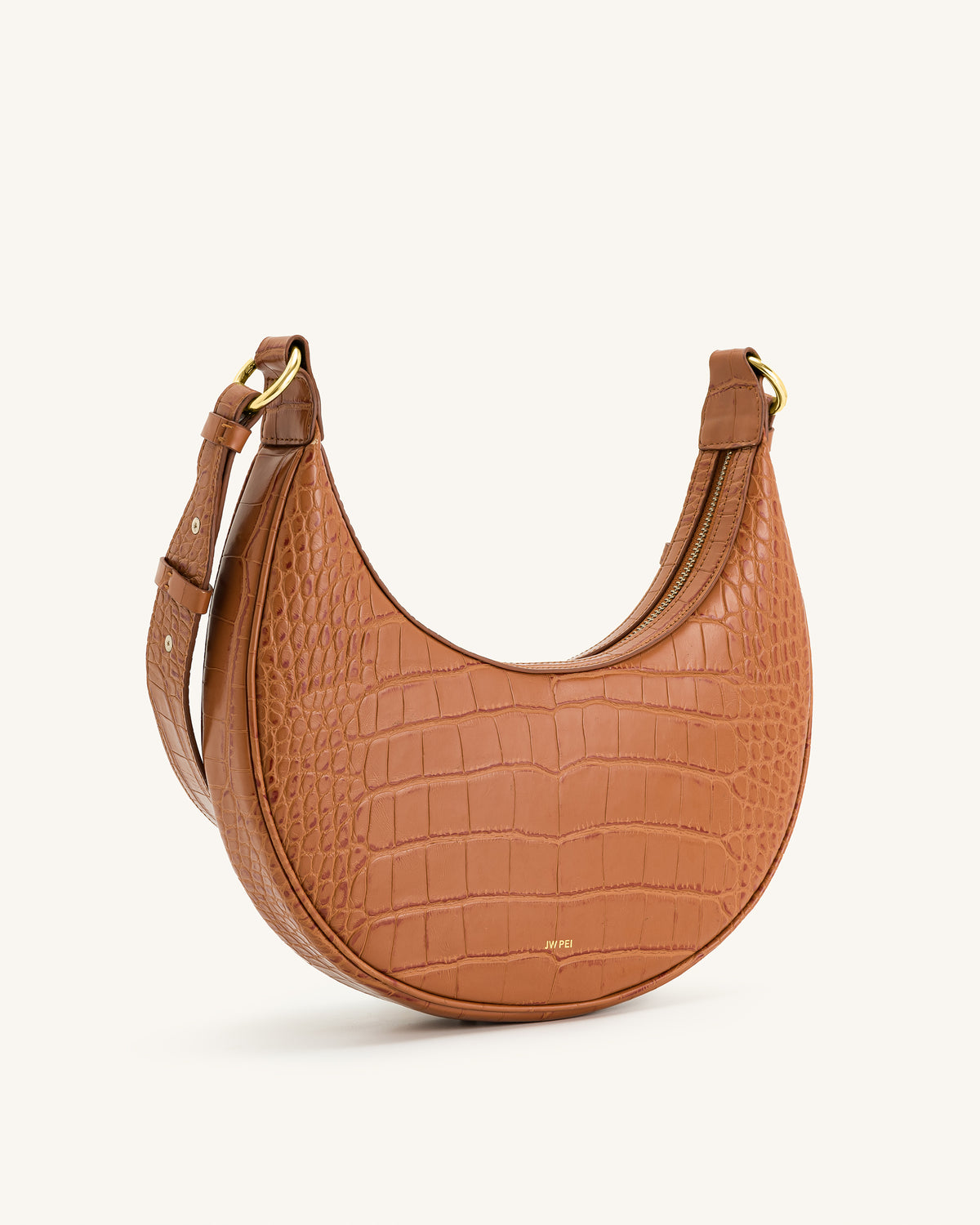 Carly Saddle Bag - Acorn Brown Croc - view 2