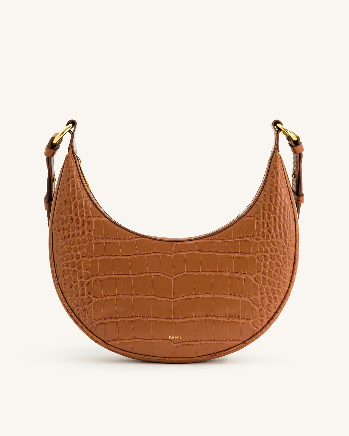 Carly Saddle Bag - Acorn Brown Croc - view 3