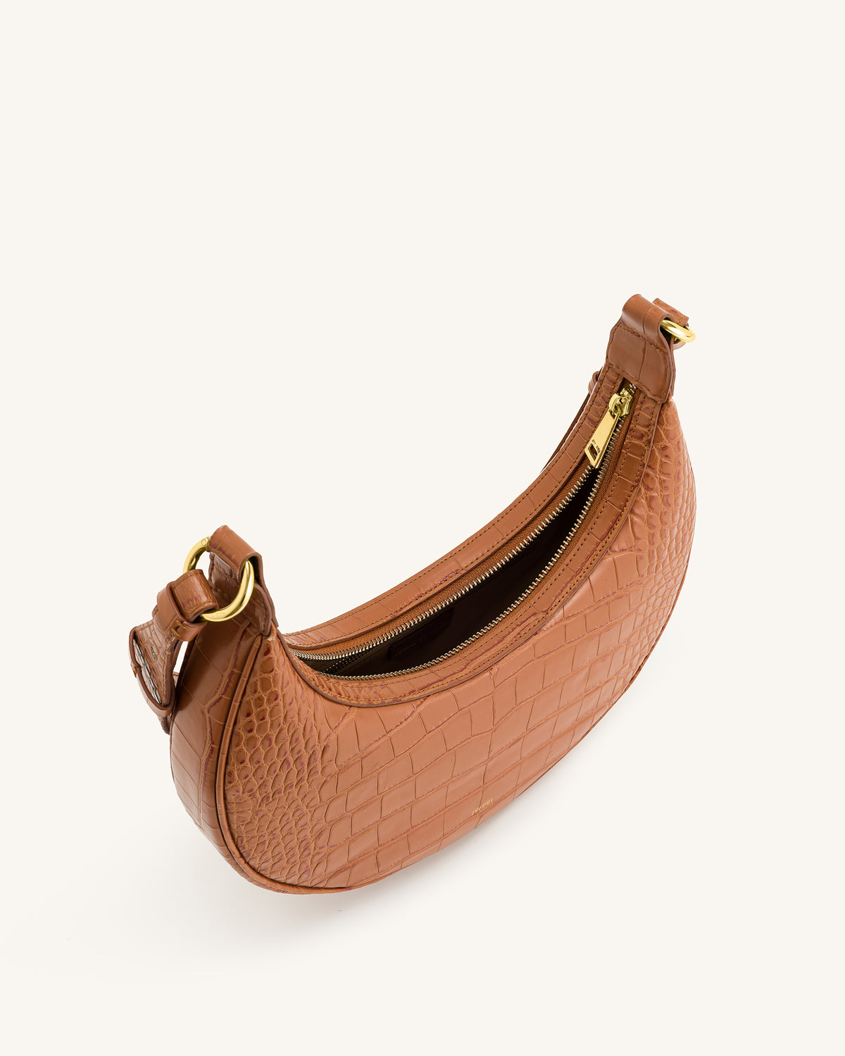 Carly Saddle Bag - Acorn Brown Croc - view 4