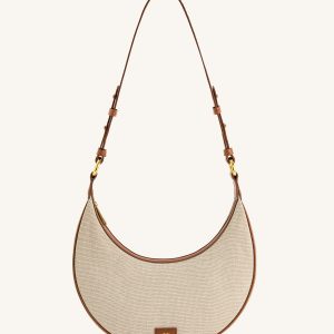 Carly Canvas Saddle Bag - Beige - view 1