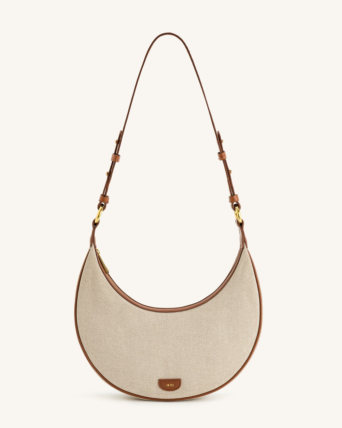 Carly Canvas Saddle Bag - Beige - view 1