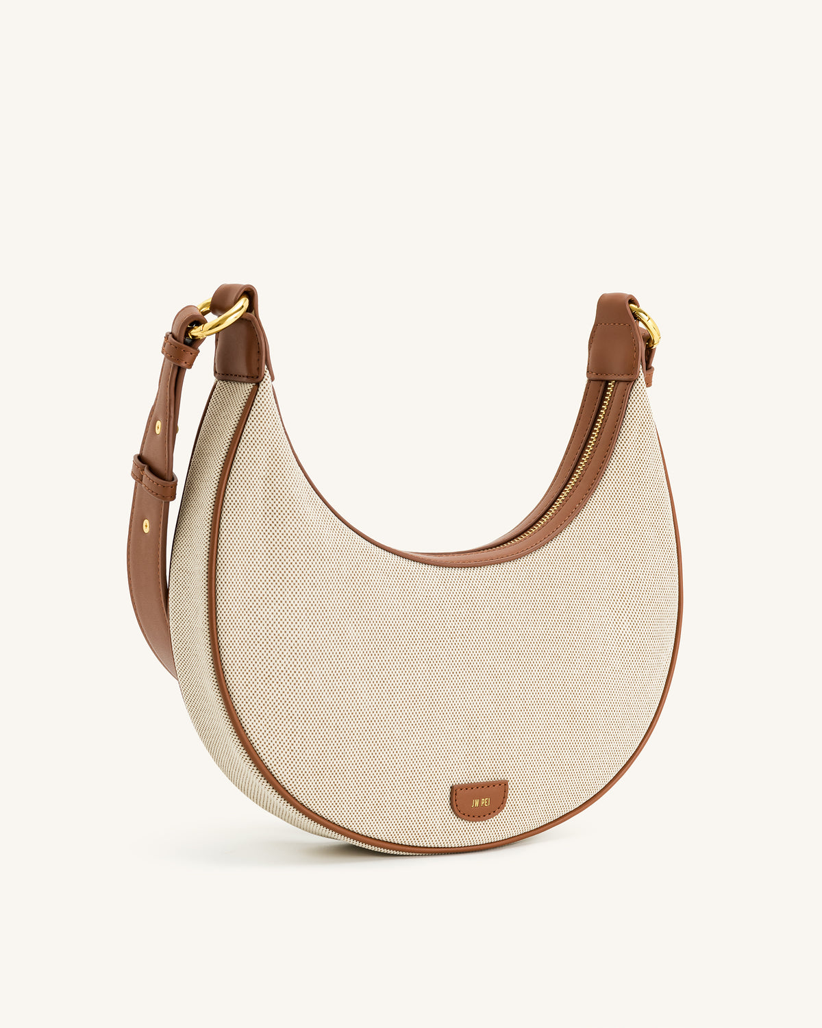 Carly Canvas Saddle Bag - Beige - view 2