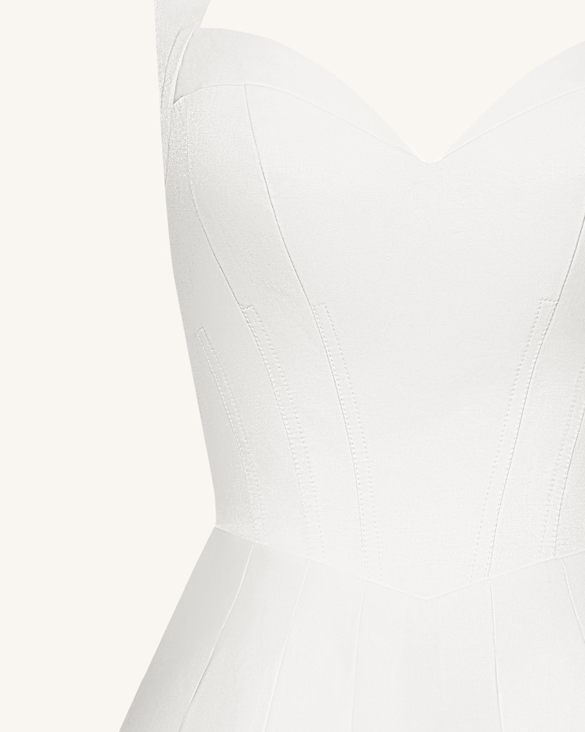 Pleated Bustier Halter Mini Dress - White - view 7